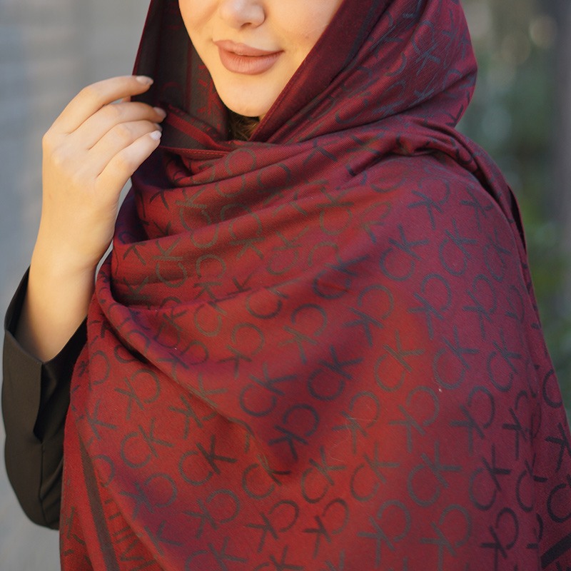 شال زنانه کشمیر ck زرشکی